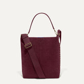 PLP | The Bucket Bag in ReVelvet™ Syrah shown from the front.