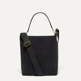 PLP |The Bucket Bag in ReVelvet™ Black shown from the front.