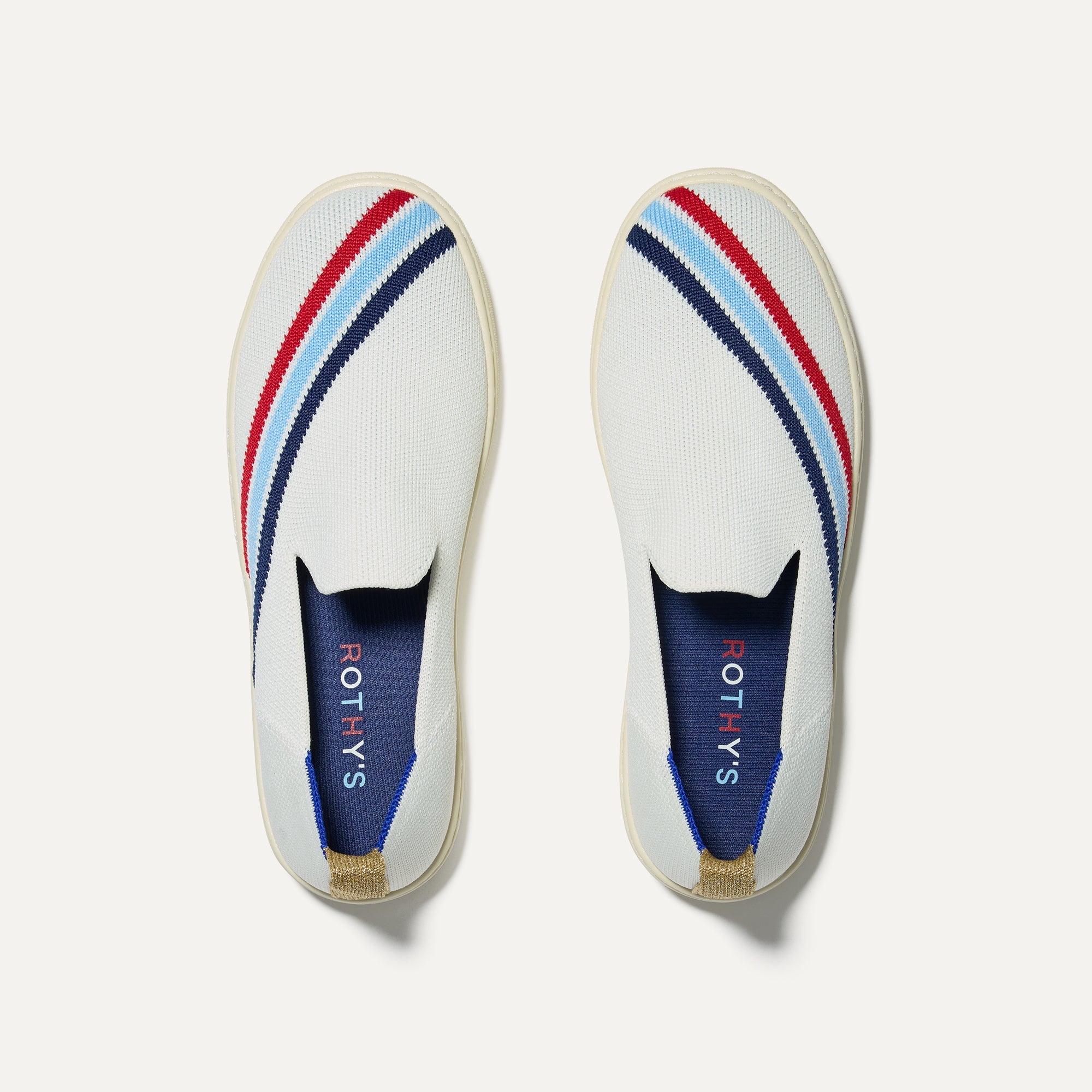 The Kids Sneaker in Spirit Stripe shown from the top.