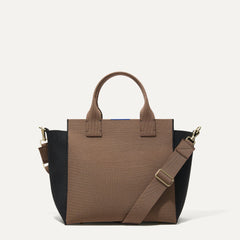 PLP |The Handbag in Black Cocoa shown from the front.