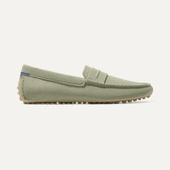 The Driving Loafer in Pistachio shown from the side.