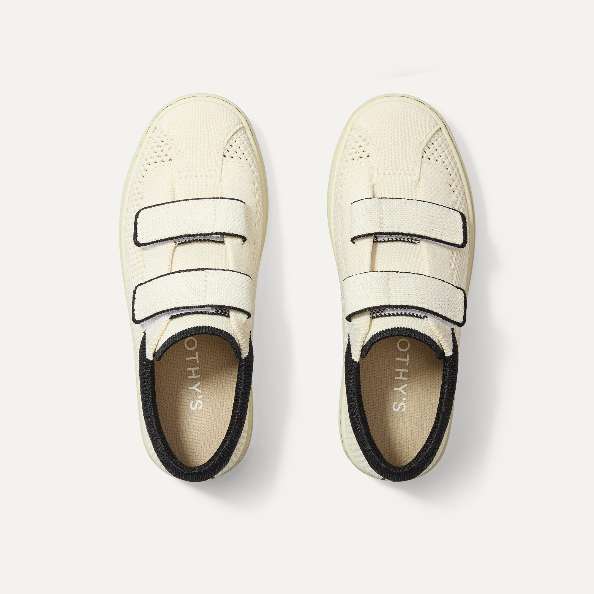 The Kids Strap Sneaker in Chess Open-Knit shown from the top. 