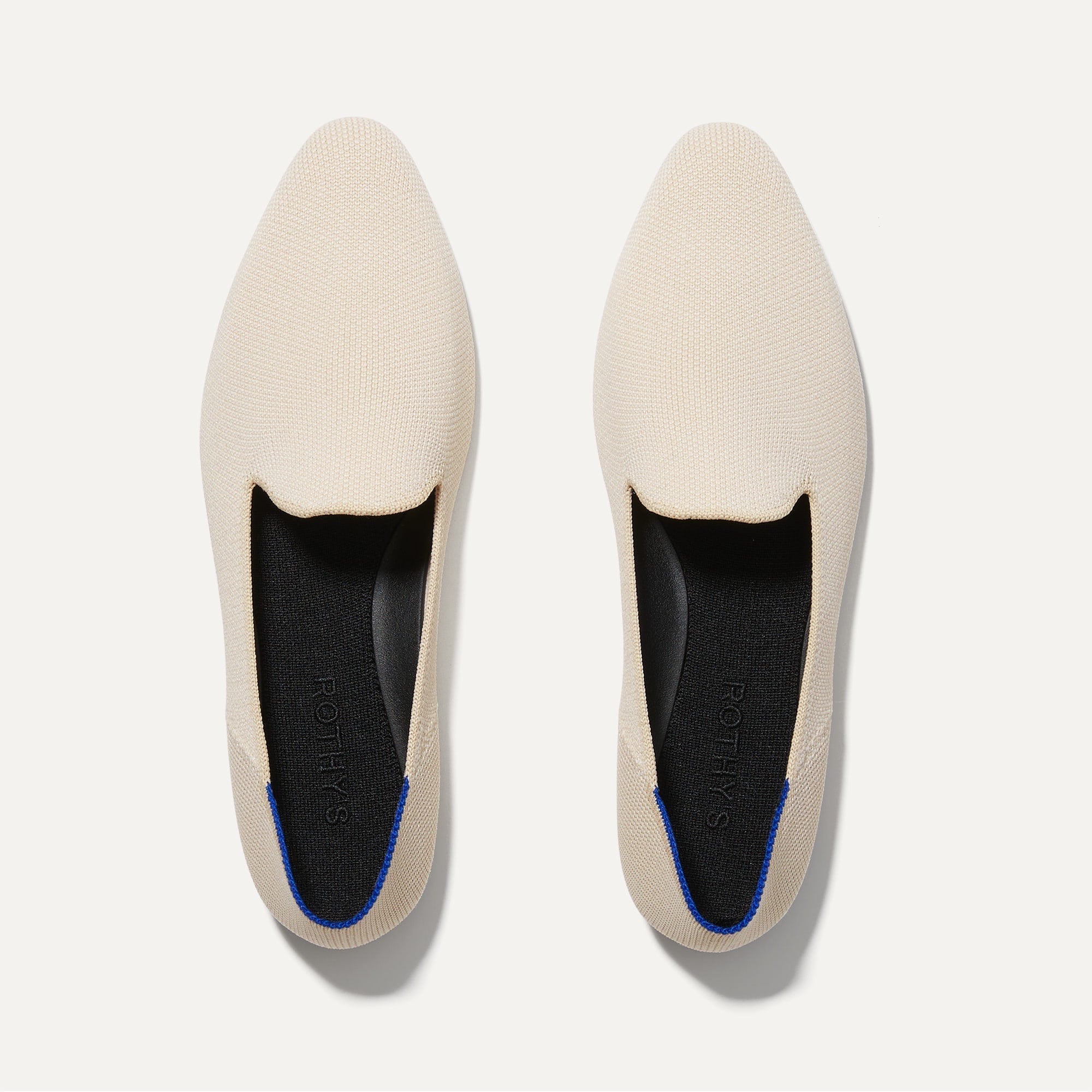 The Almond Loafer in Vanilla Bean shown from the top. 