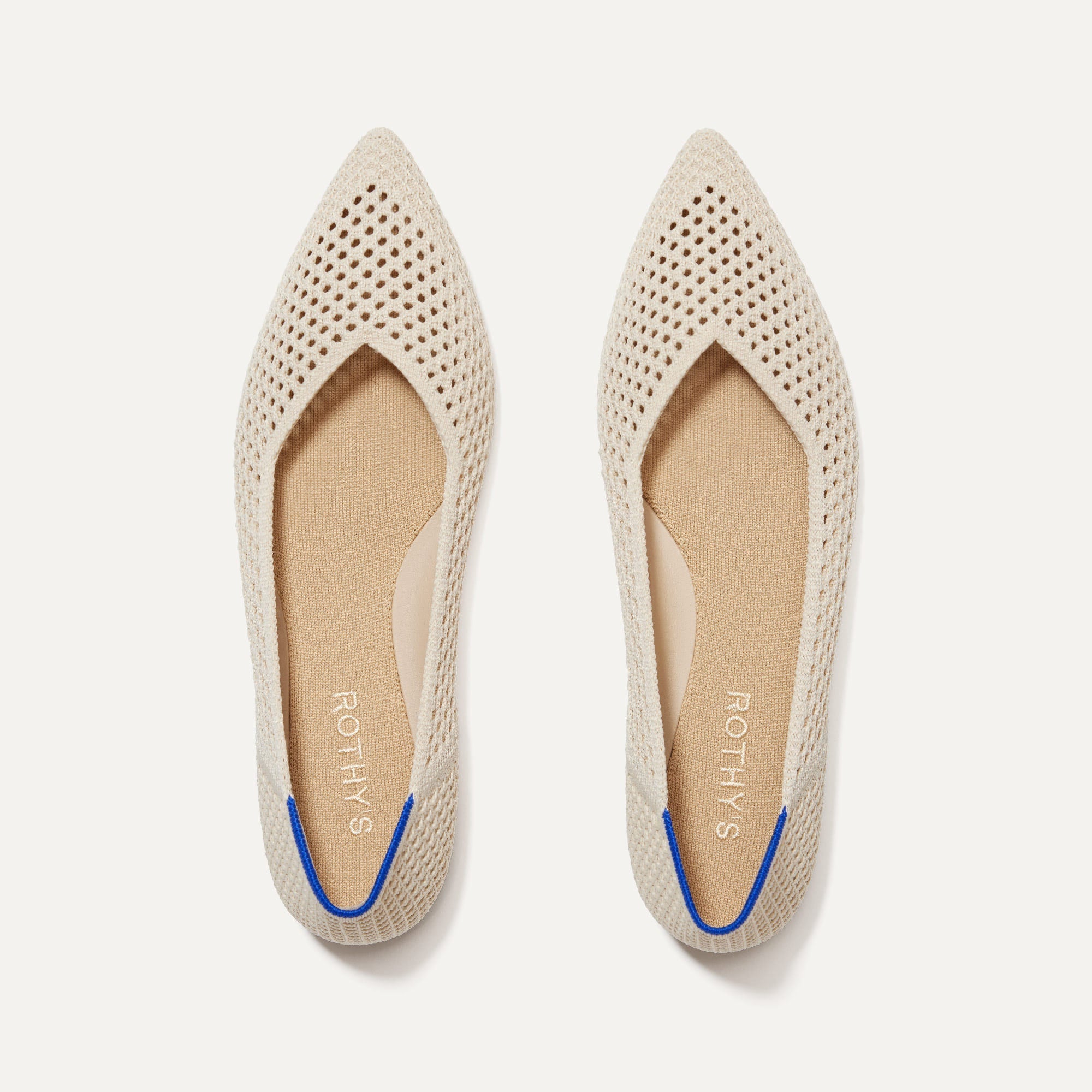 The Point II in Off White Mesh shown from the top.
