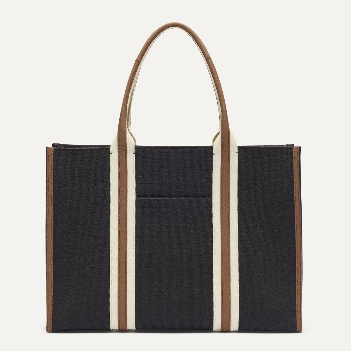 PLP |The Classic Tote in Black Coffee, shown from the front.