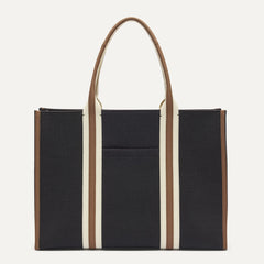 PLP |The Classic Tote in Black Coffee, shown from the front.