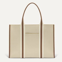 PLP |The Classic Tote in Buttercream, shown from the front.