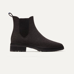 The Lug Boot in Graphite Brown shown from the side. 