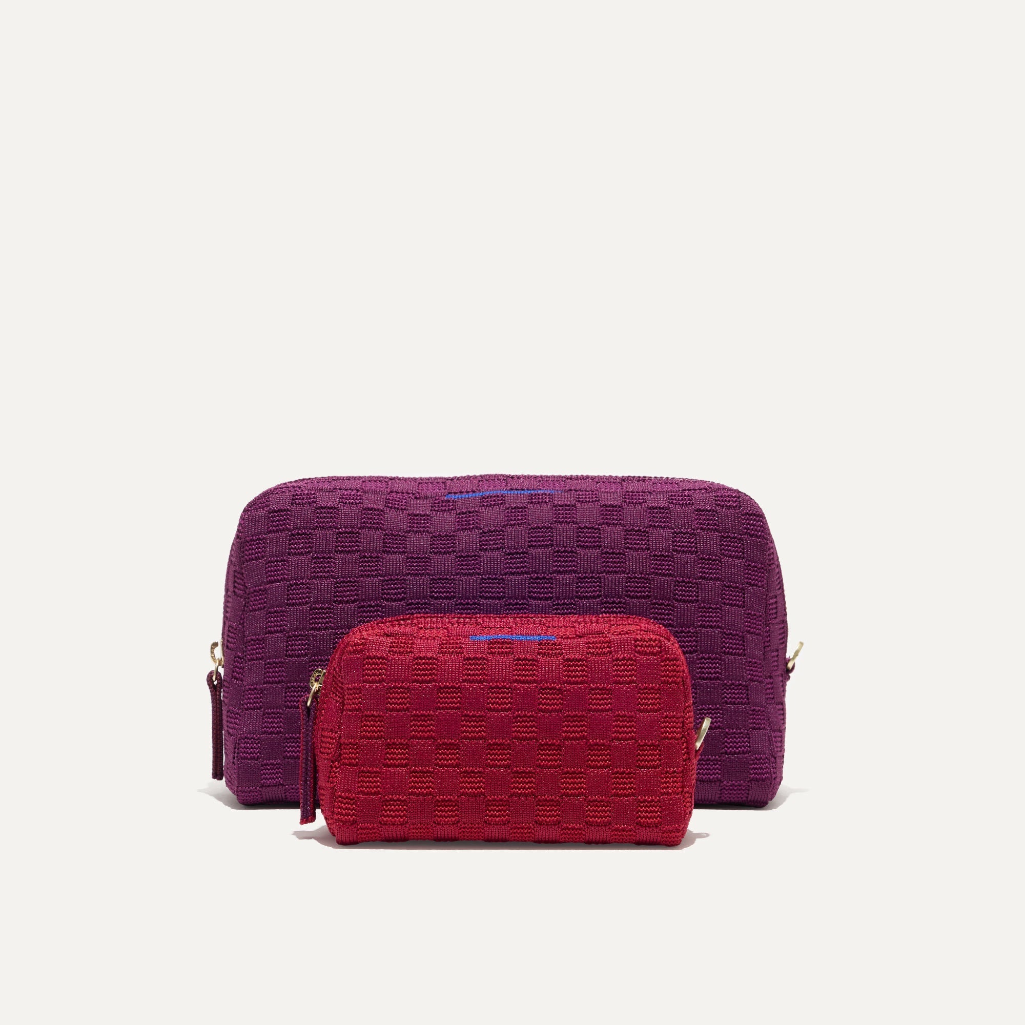 PLP |The Universal Pouch Set in Cranberry Plum shown from the front.