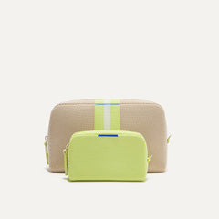 PLP |The Universal Pouch Set in Spring Colorblock, shown from the front.