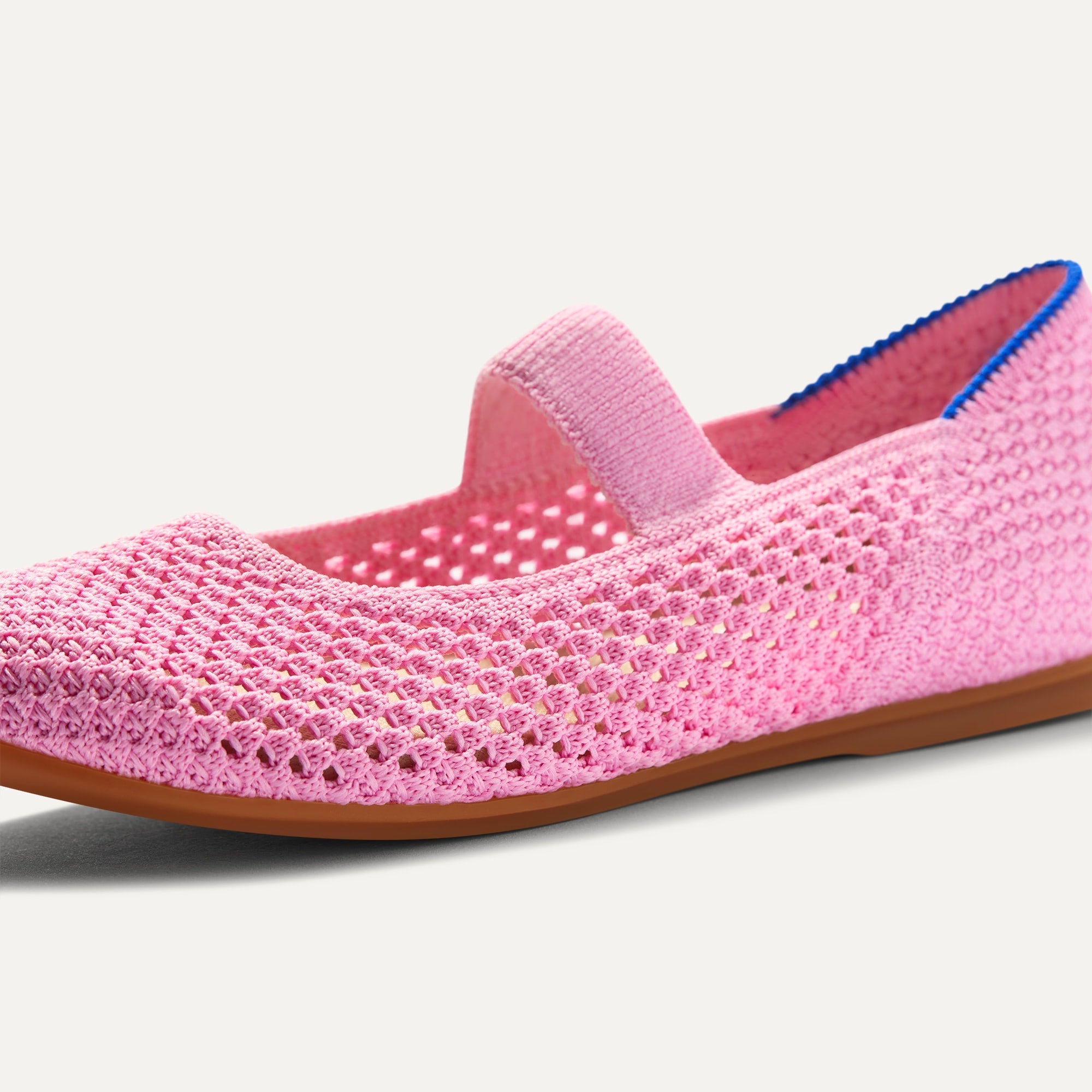 Close up of the toe and vamp of The Kids Mary Jane in Tutu Open-Knit.
