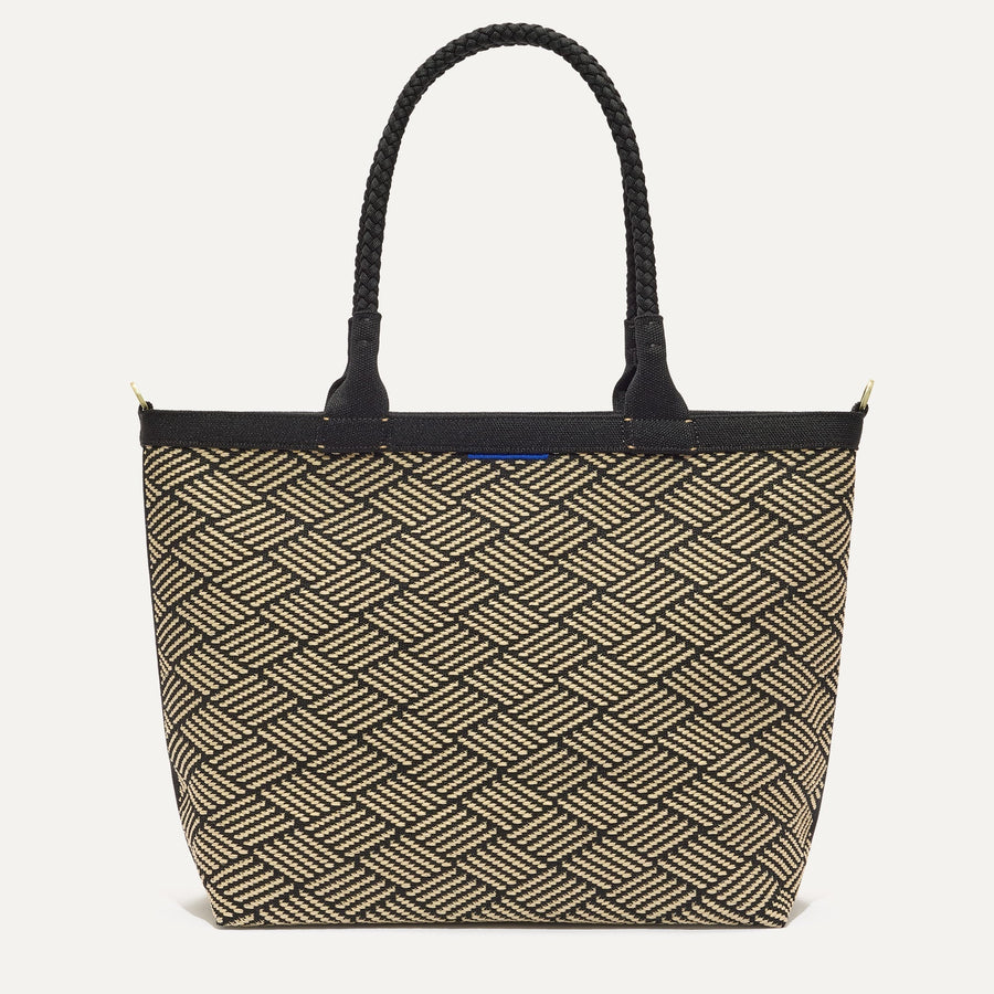 PLP |The Lightweight Zip Tote in Polar Zig Zag shown from the front.