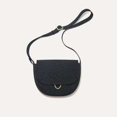 PLP |The Saddle Bag in Black shown from the front.