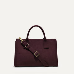 PLP |The Classic Handbag in Grenache shown from the front. 