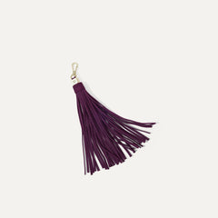 PLP |The Tassel Clip in Plum shown from the front. 