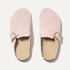 The Buckle Clog in Ballerina Bouclé shown from the top. 