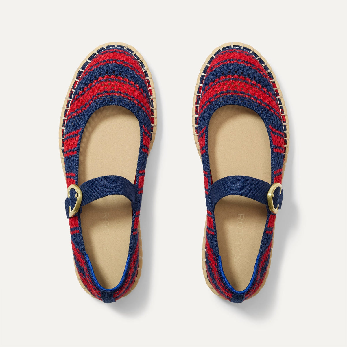 The Espadrille Mary Jane in Cherry Tide shown from the top.