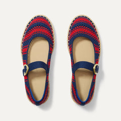 The Espadrille Mary Jane in Cherry Tide shown from the top.