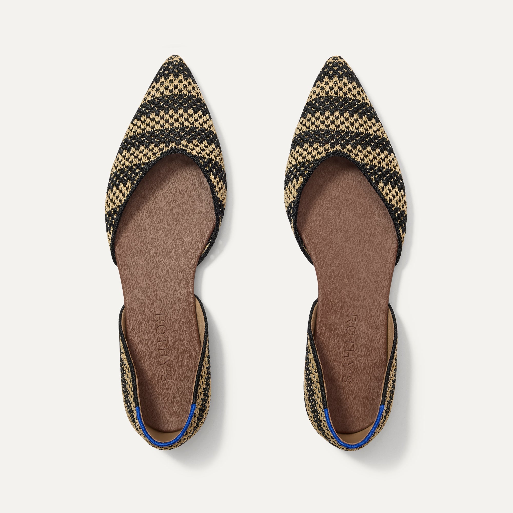 The D'Orsay Point in Shortbread Stripe shown from the top.