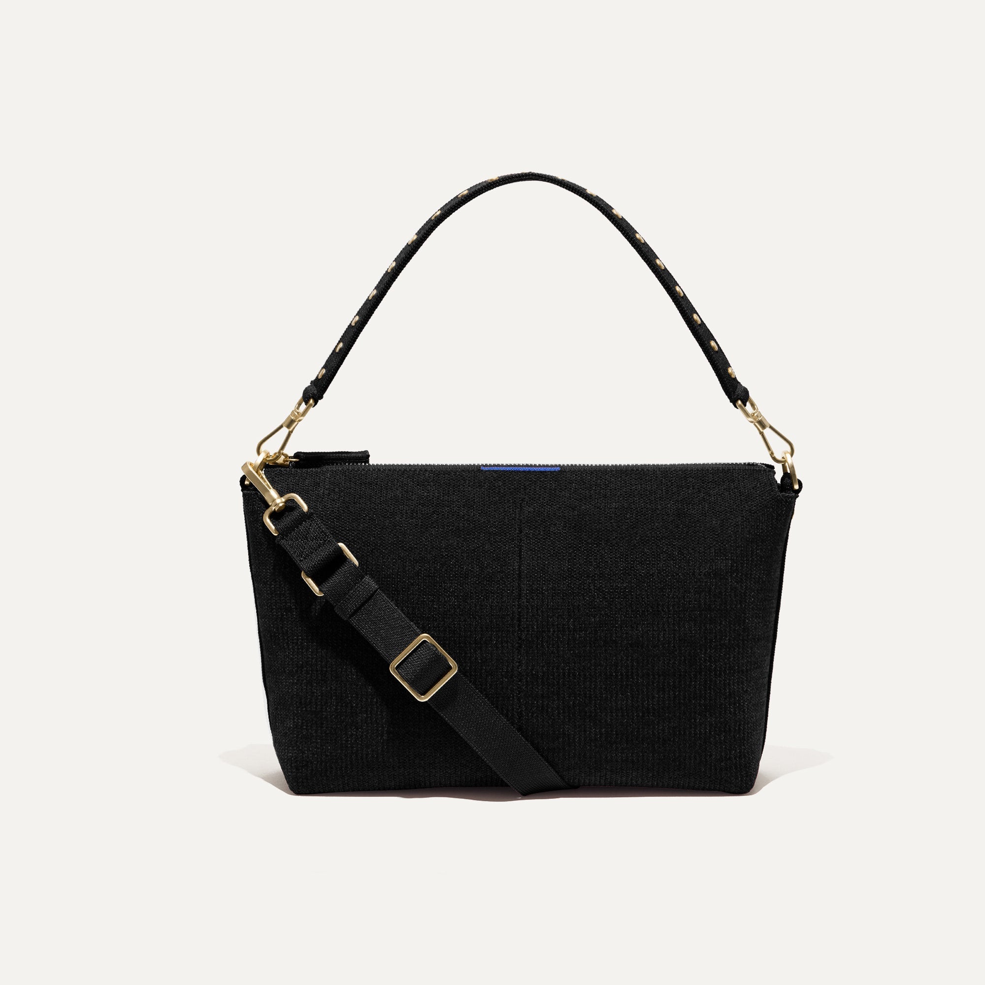 PLP | The Daily Crossbody in Revelvet™ Black  shown from the front.
