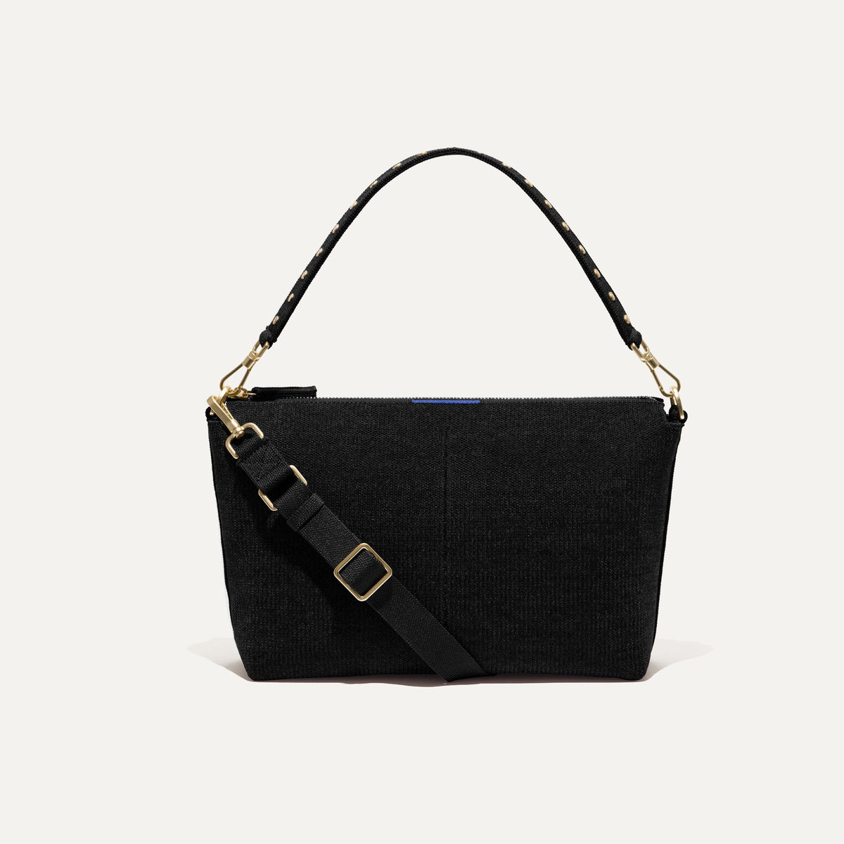 PLP | The Daily Crossbody in Revelvet™ Black  shown from the front.