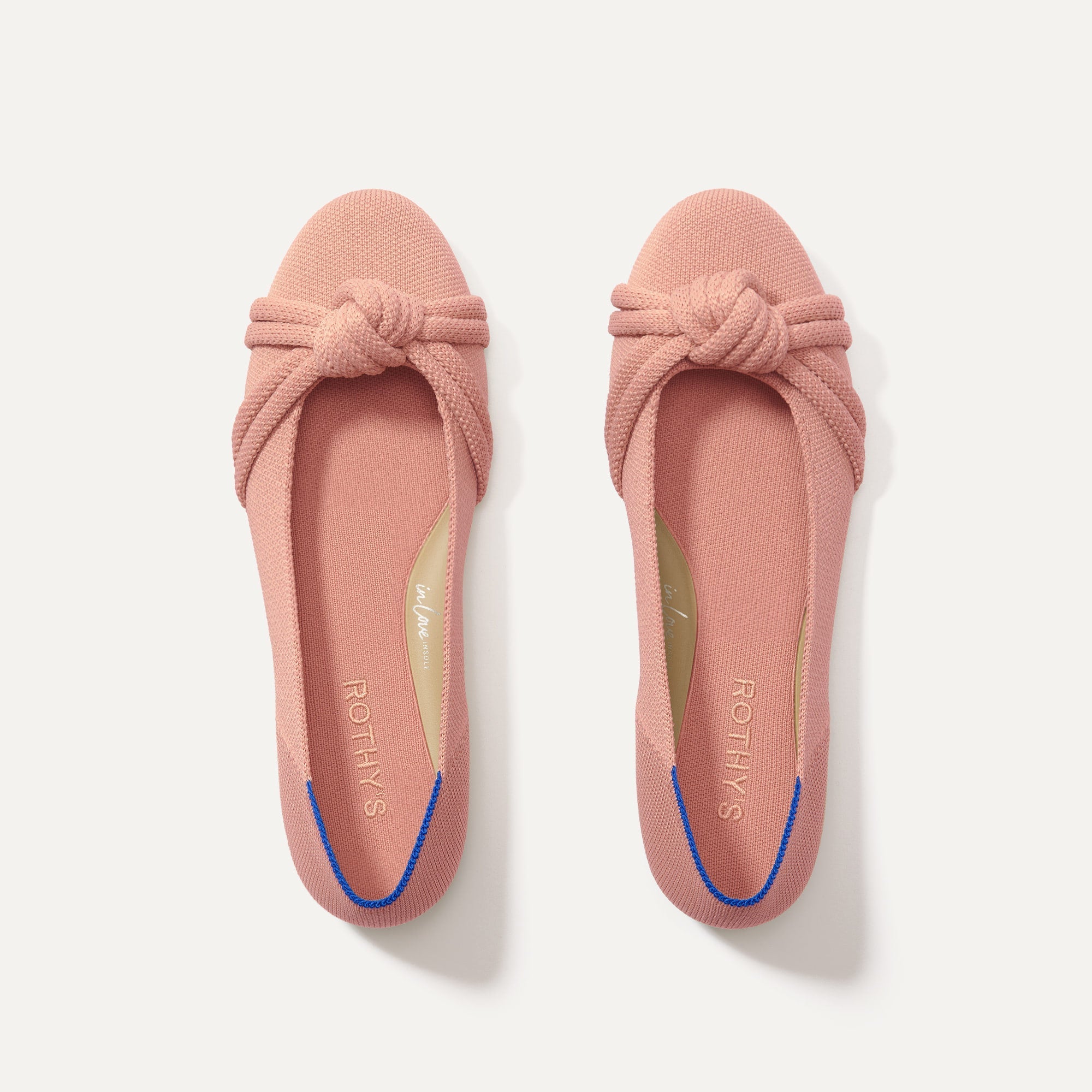 The Knot Ballet Flat in Peony shown from the top. 