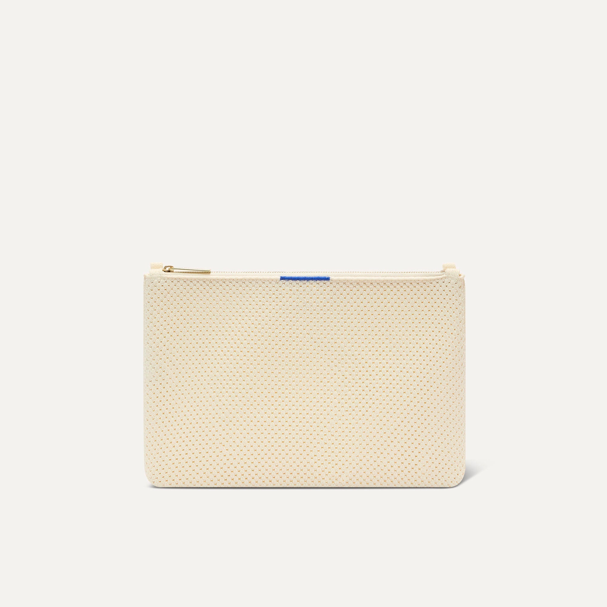 PLP |The Convertible Clutch in Love Bird Open-Knit, shown from the front.