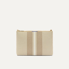 PLP |The Convertible Clutch in Oat Latte shown from the front.