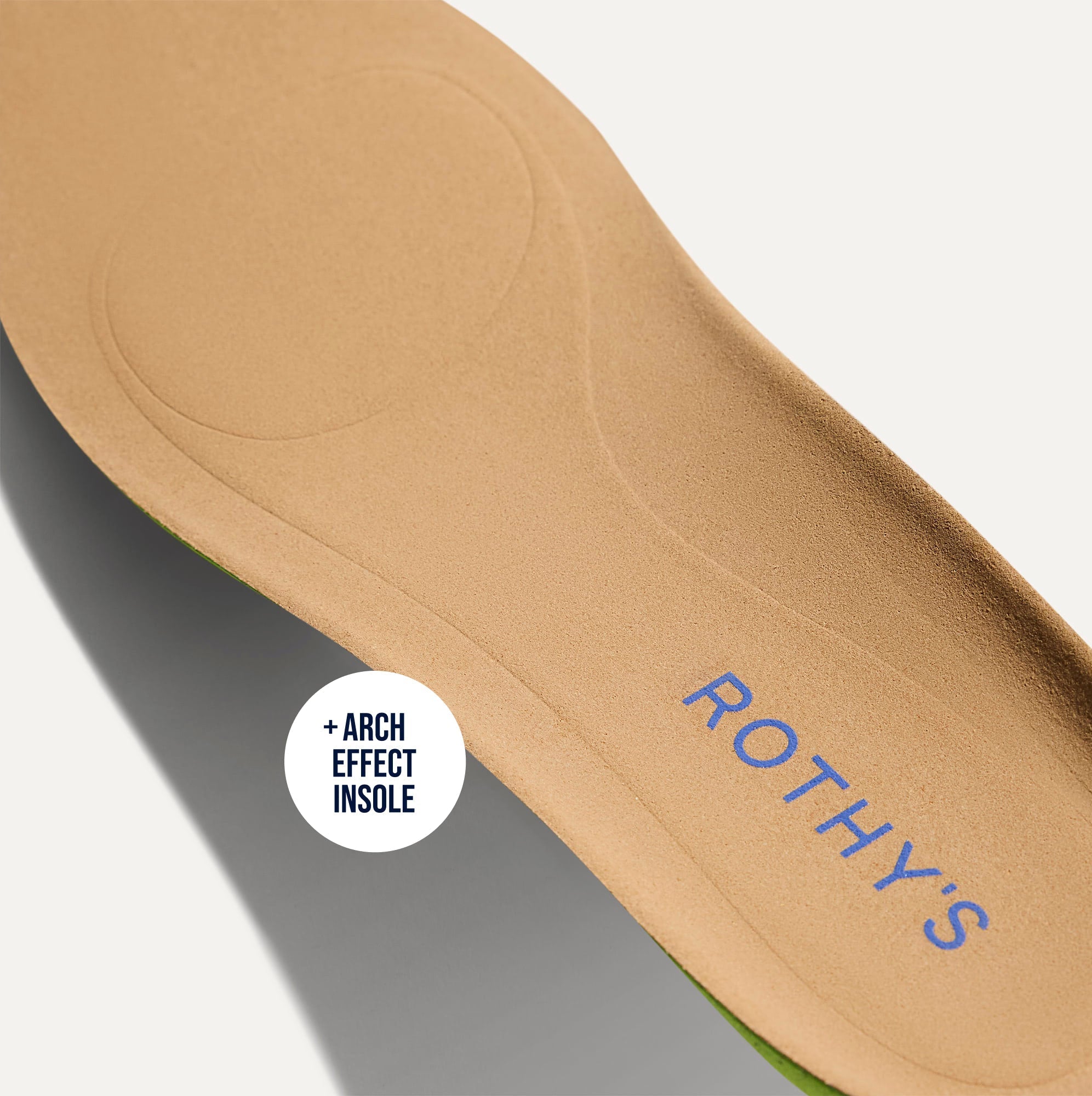 Close up of the Arch Effect Insole on The Daily Flat in Fig Stripe. 