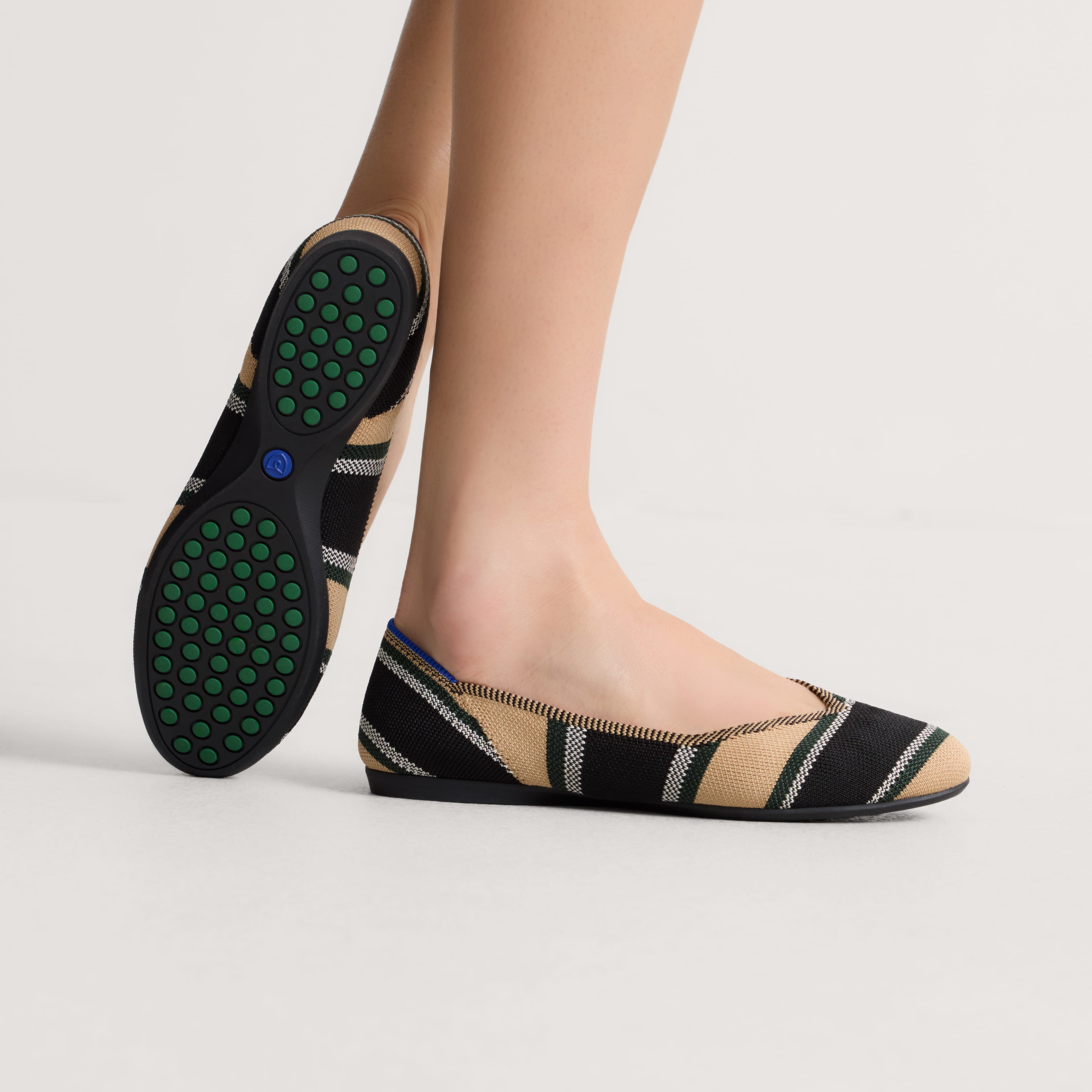 hover | Model wearing The Daily Flat in Hickory Stripe. 
