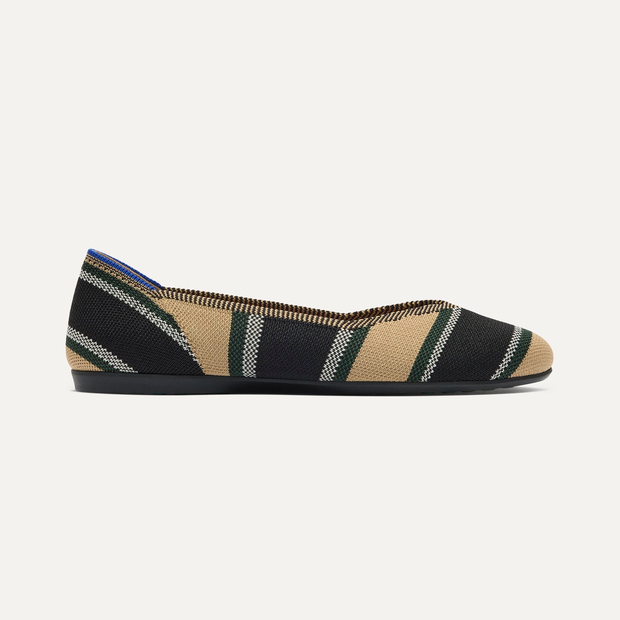 The Daily Flat in Hickory Stripe shown from the side. 