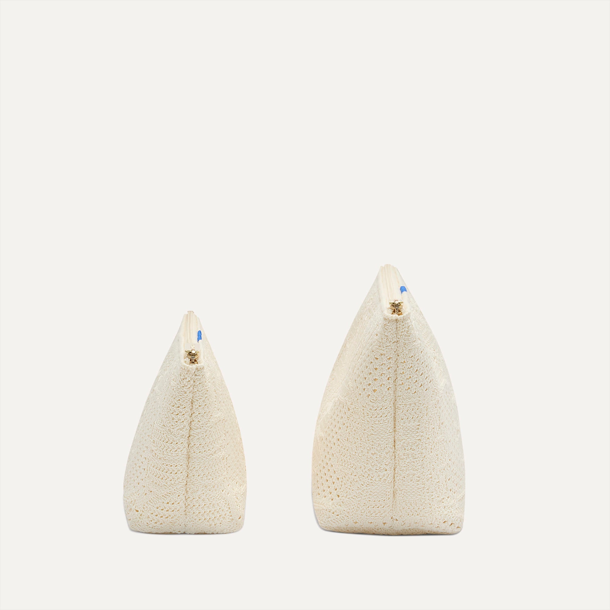 The Travel Pouch Set in Moonflower shown from the side.