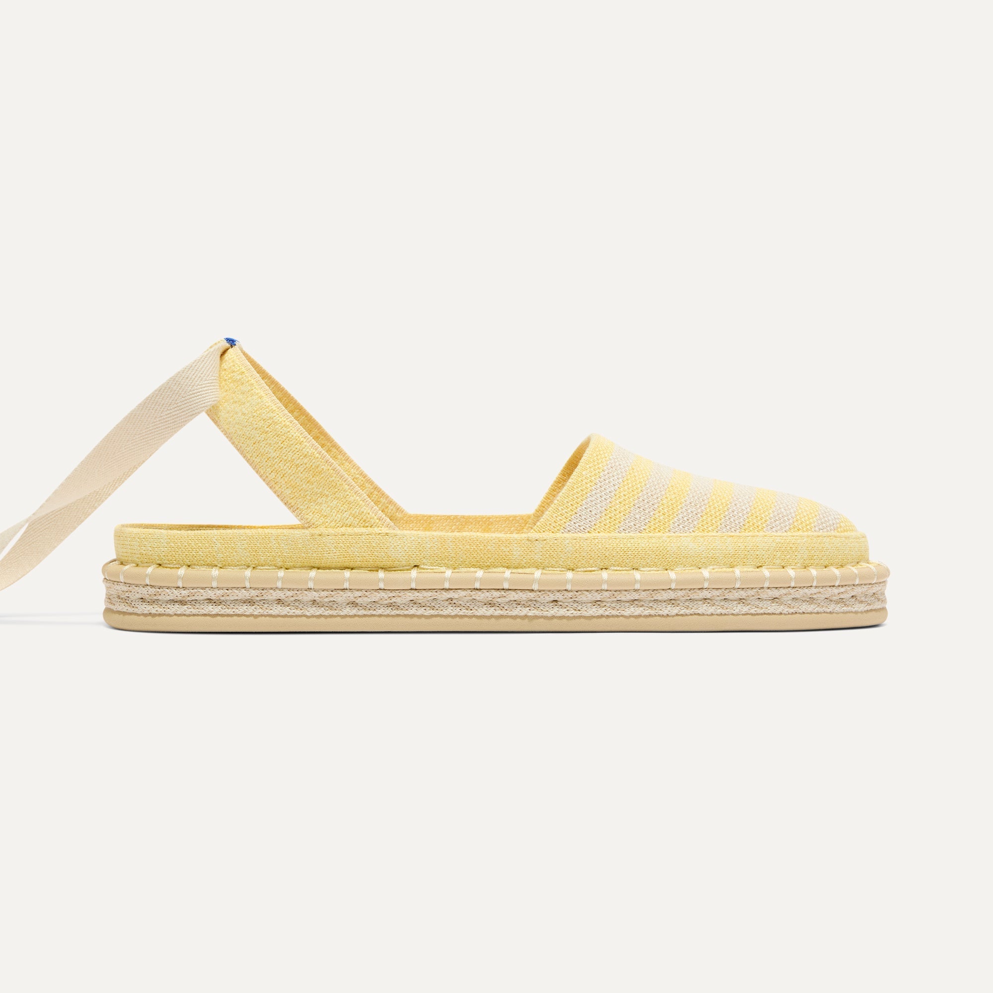side | The D'Orsay Espadrille in Sunshine Stripe, shown from the side.