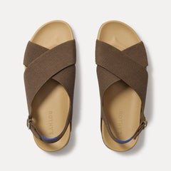 The Weekend Sandal in Cinnamon shown from the top.
