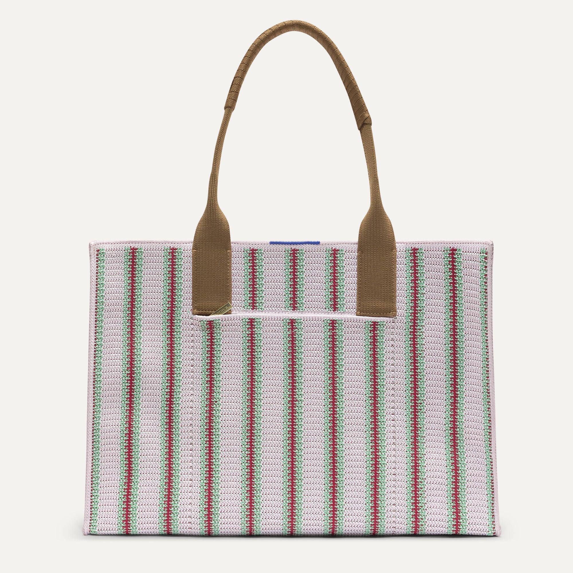 PLP |The Classic Tote in Watermelon Market Stripe, shown from the front. 