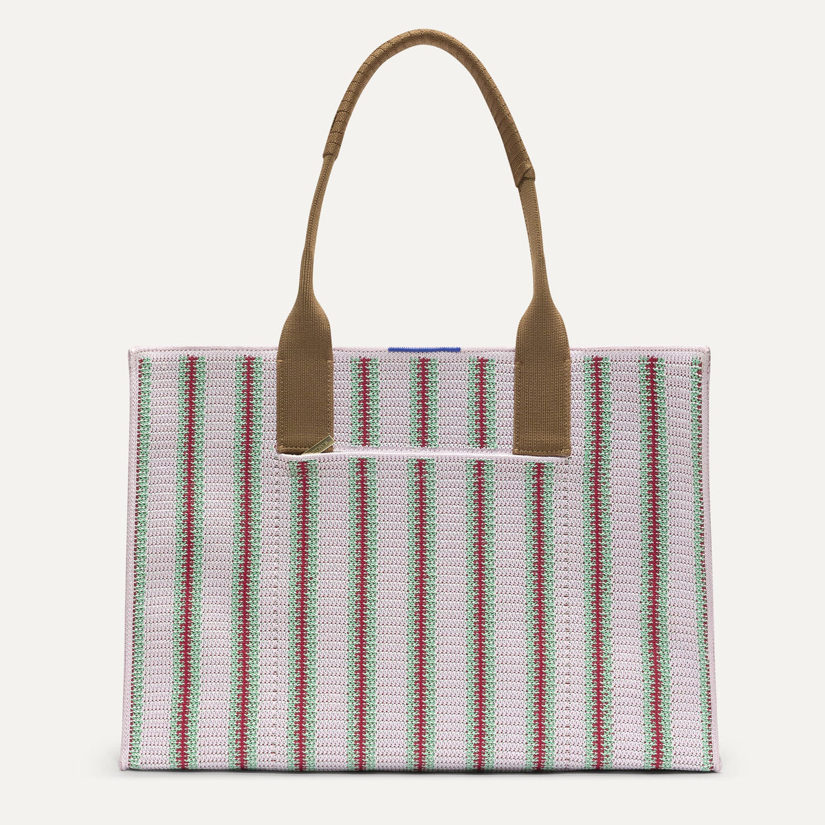 PLP |The Classic Tote in Watermelon Market Stripe, shown from the front. 