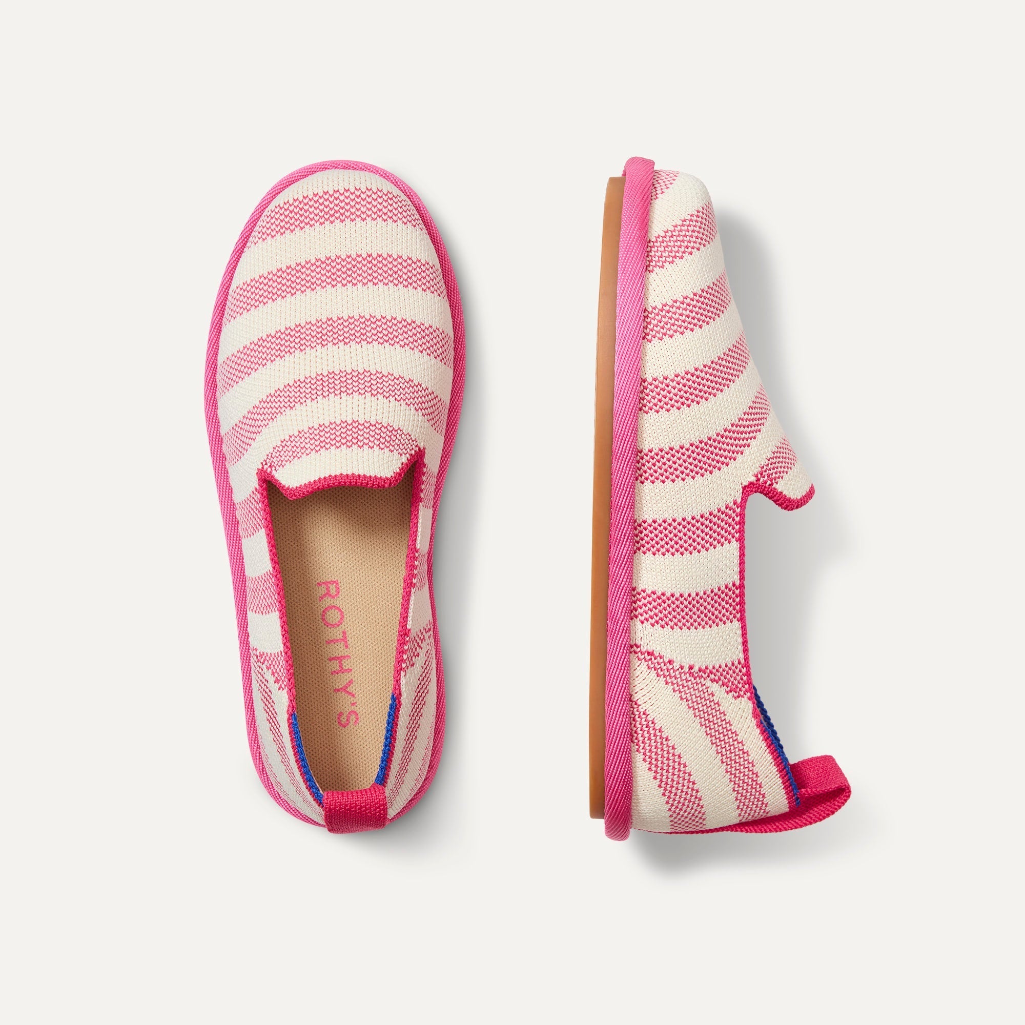The Mini Loafer in Sorbet Stripe shown from the top.