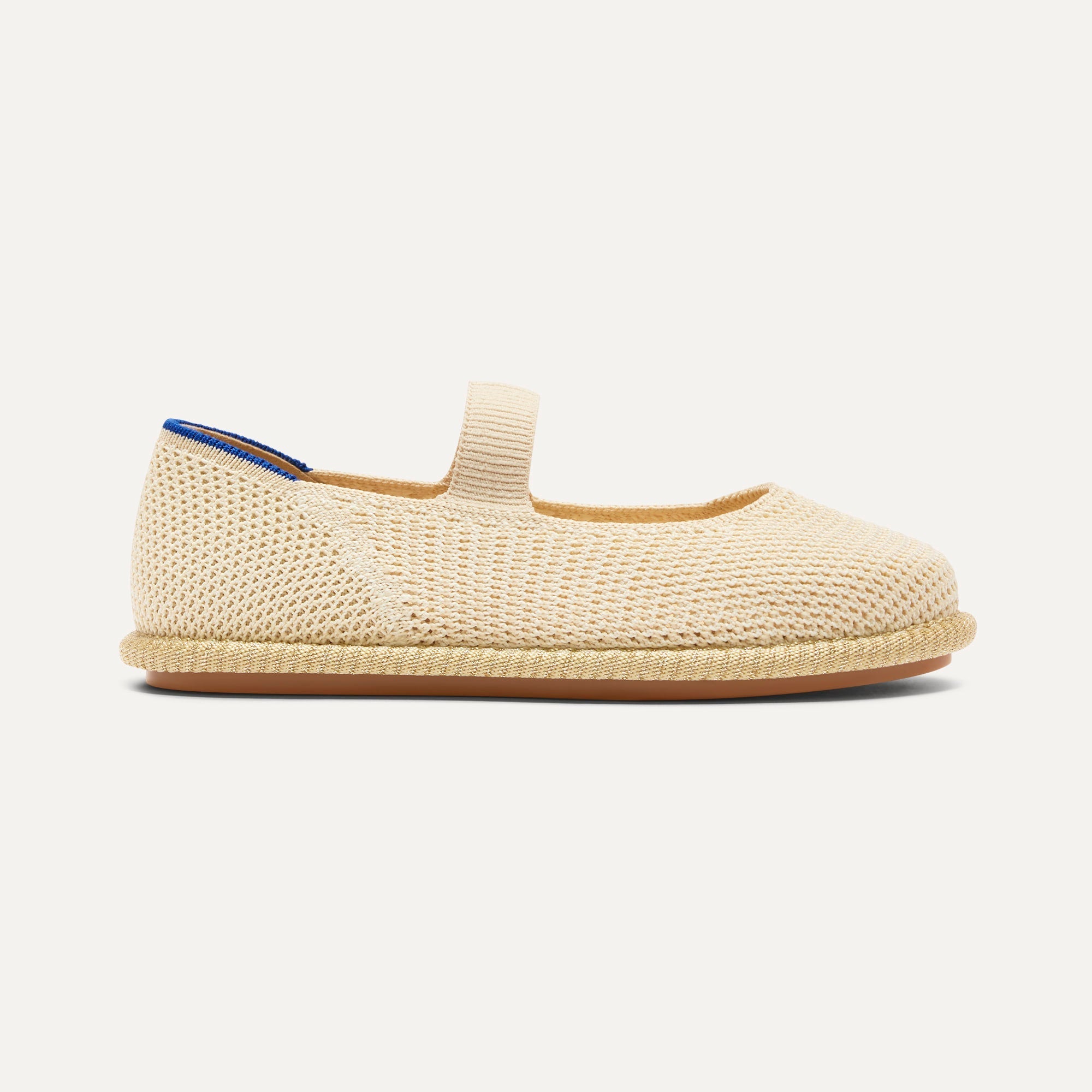 side | The Mini Mary Jane in Opal Raffia-Knit shown from the side.