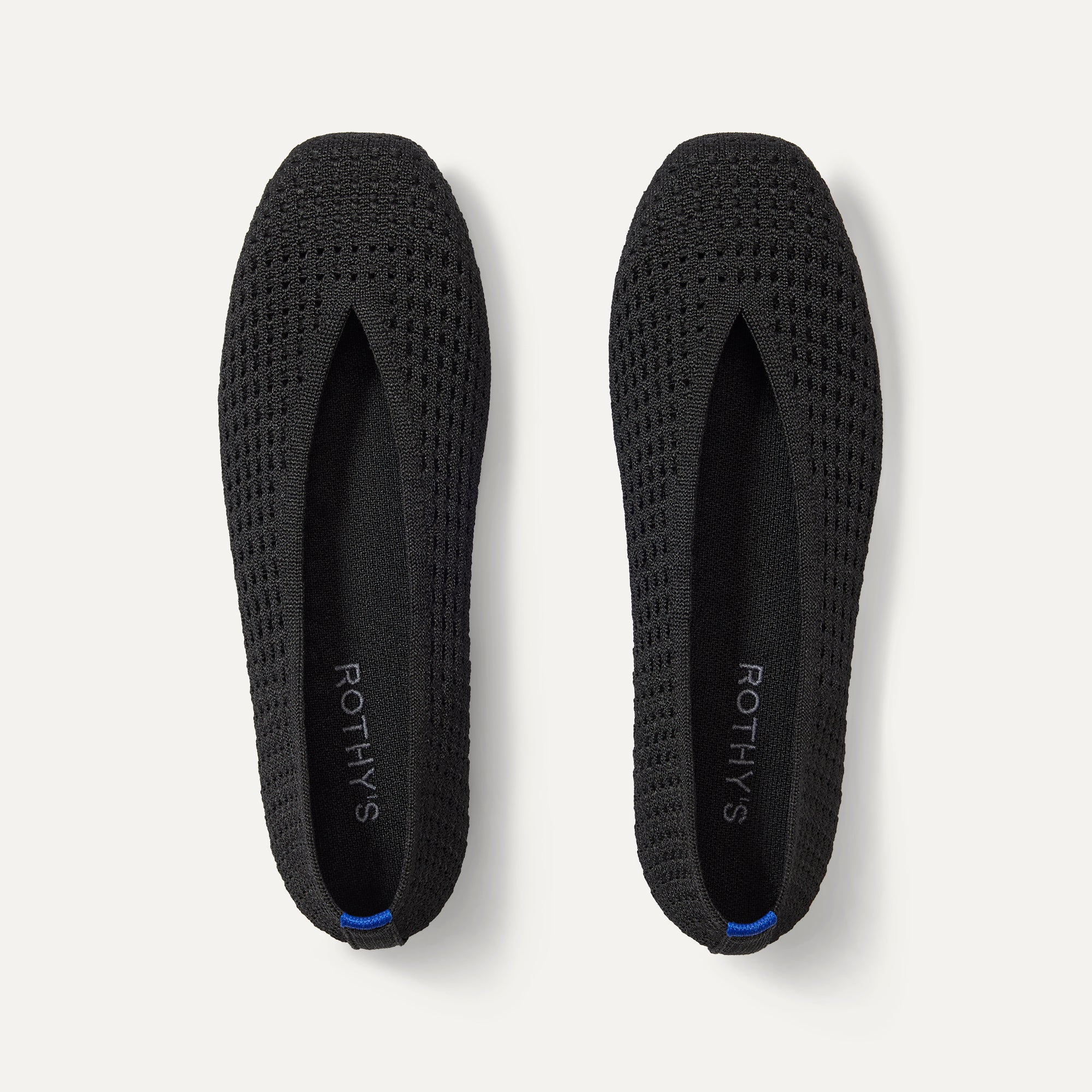 The Max Square Ballerina in Black Mesh shown from the top.