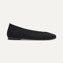 side | The Max Square Ballerina in Black Mesh shown from the side.