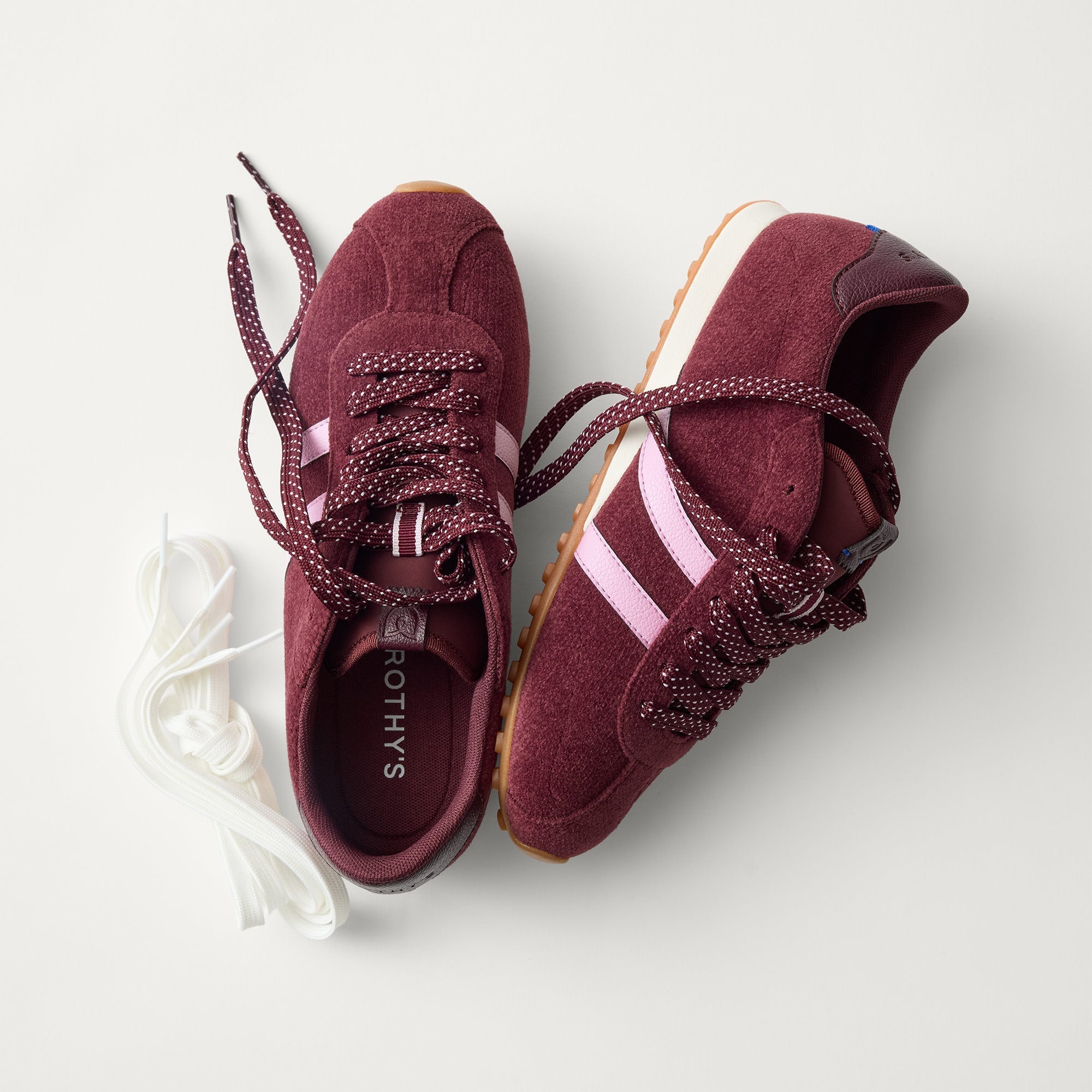 PDP |The Ivy Sneaker in ReVelvet Syrah shown from the top. 