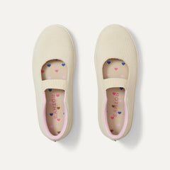 The Kids MJ Sneaker in Cream Puff shown from the top.