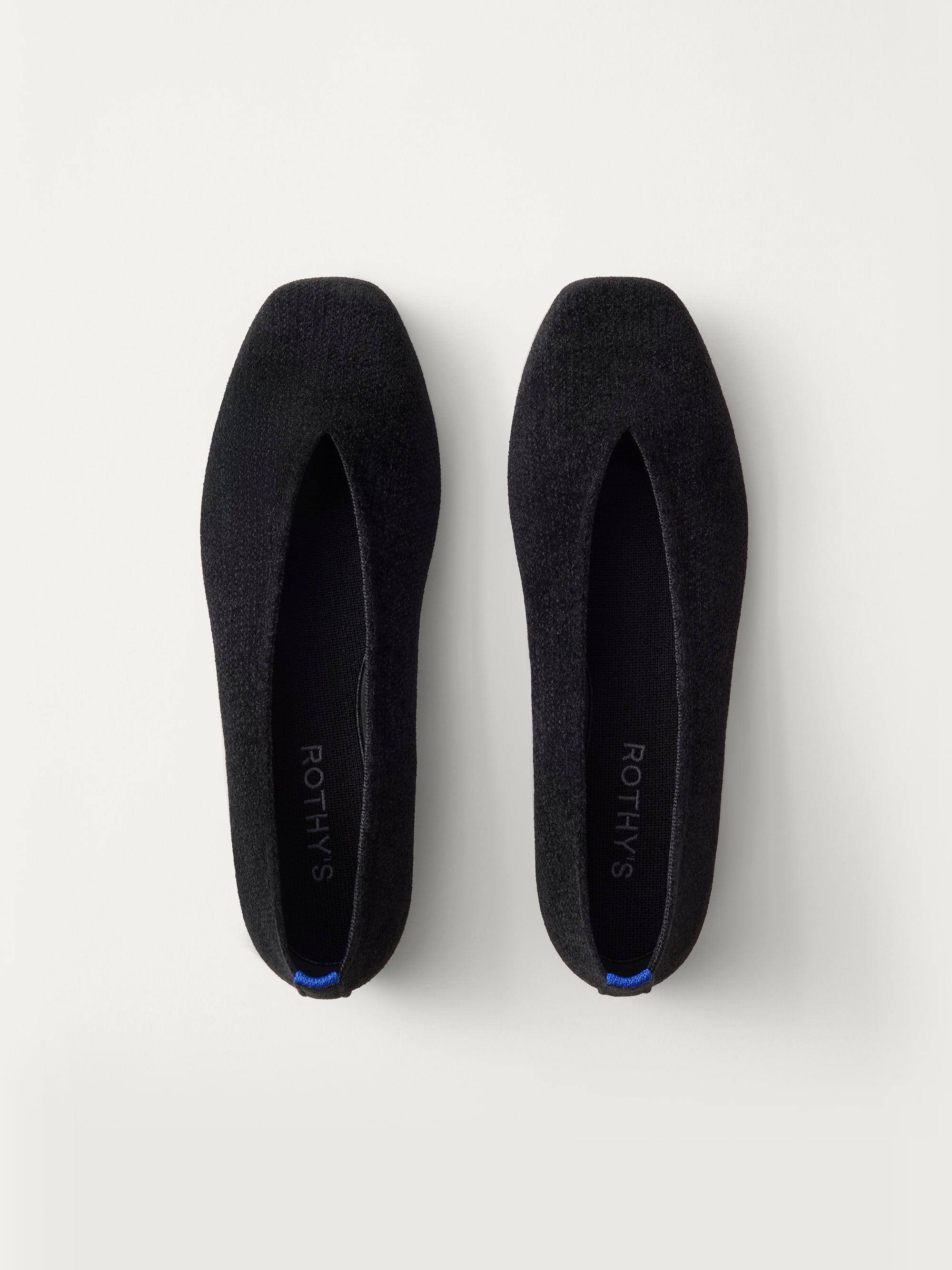 PLP |The Max Square Ballerina in ReVelvet Black shown from the top.