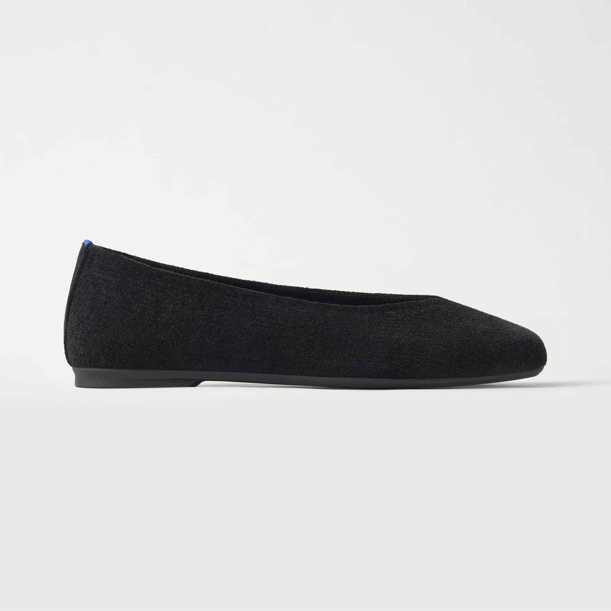 side | The Max Square Ballerina in ReVelvet Black shown from the side.