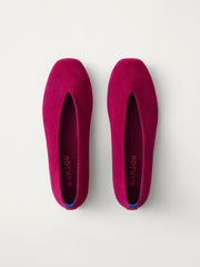 PLP |The Max Square Ballerina in ReVelvet Mulberry shown from the top.