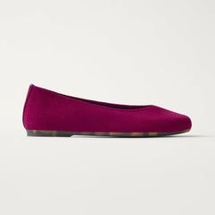 side | The Max Square Ballerina in ReVelvet Mulberry shown from the side.