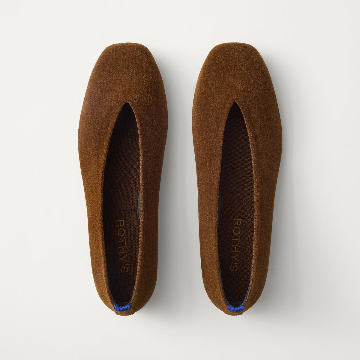 PDP |The Max Square Ballerina in ReVelvet Russet shown from the top.